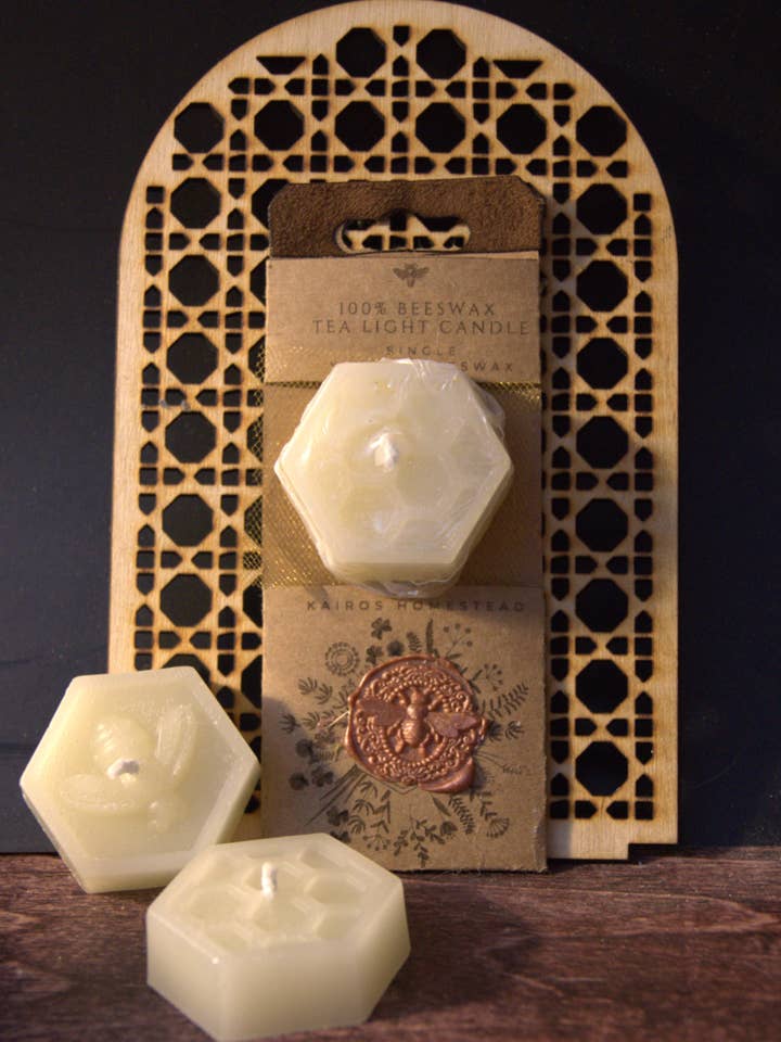Candela in cera d'api per la vendita all'ingrosso da parte di Kairós Homestead
