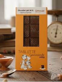 Milk Chocolate Bar 38% Caramel 100g for wholesale by Limouzi Saveurs