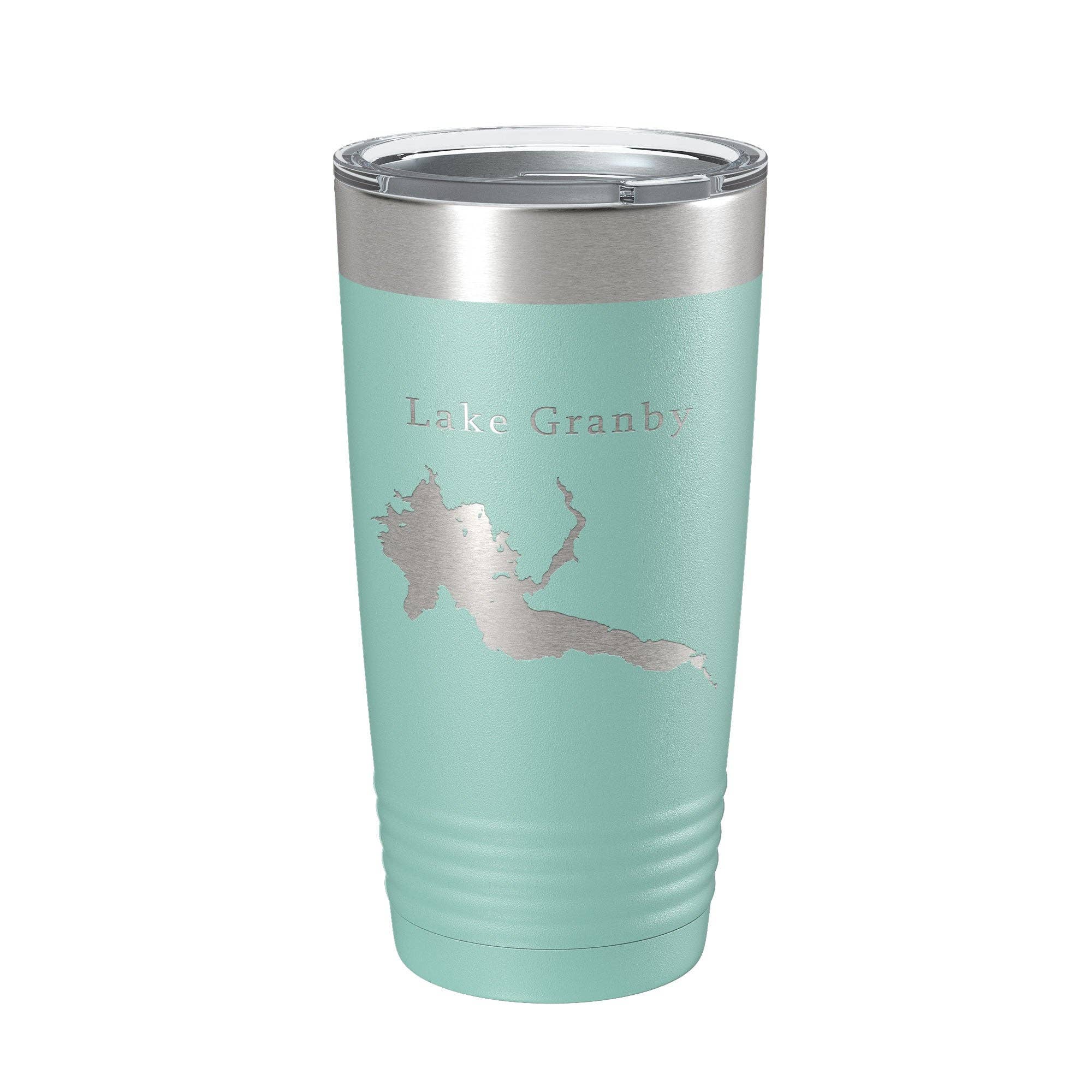 CarveBright - Wholesale Insulated Mug/Tumbler - Lake Granby Map Tumbler Travel Mug Insulated Laser Engraved Coffee Cup Colorado 20 oz10