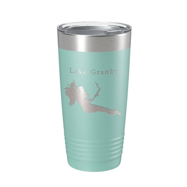 CarveBright - Wholesale Insulated Mug/Tumbler - Lake Granby Map Tumbler Travel Mug Insulated Laser Engraved Coffee Cup Colorado 20 oz10