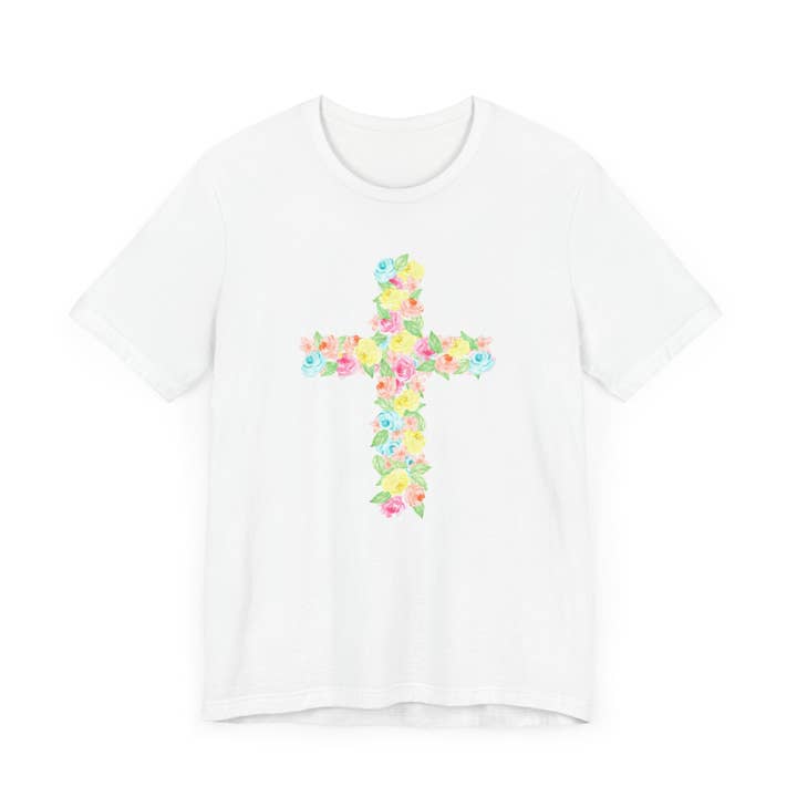 Floral Cross Adult Tee for wholesale by M2B Designs