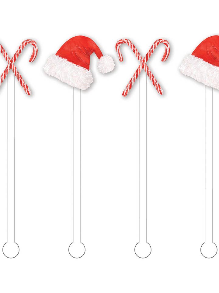 Classic Christmas Acrylic Stir Sticks for wholesale by Tara Feather Designs