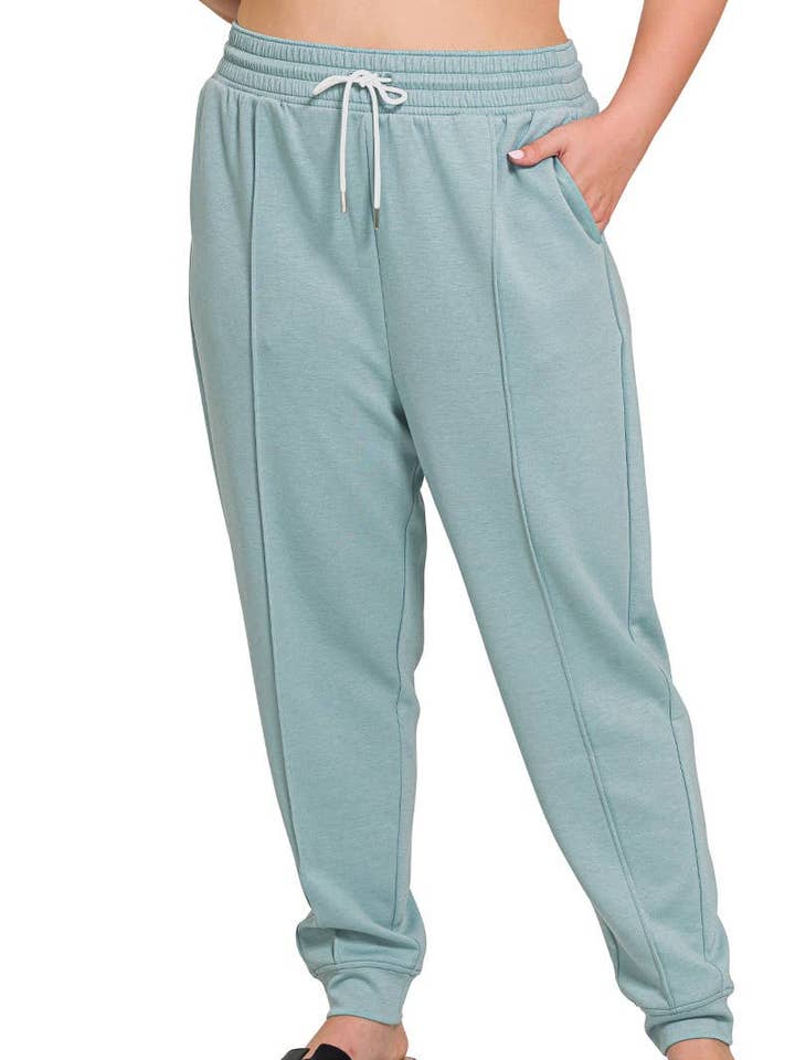 Plus Scuba Sweatpants With Pockets for wholesale by Vanilla Monkey