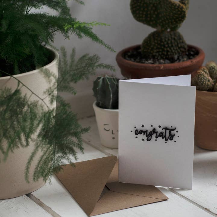 Luxury Acrylic Congrats Card - New Home, New Job, Good News for wholesale by Two Little Hearts