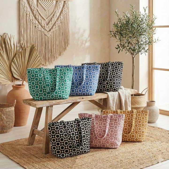 MIRAMAR Store - Wholesale Top Handle Bag - Women's - Moroccan Velvet Brocade Gold Tote Bag6