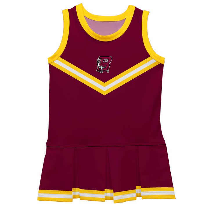 Bloomsburg Huskies Maroon Sleeveless Cheerleader Dress for wholesale by Vive La Fete