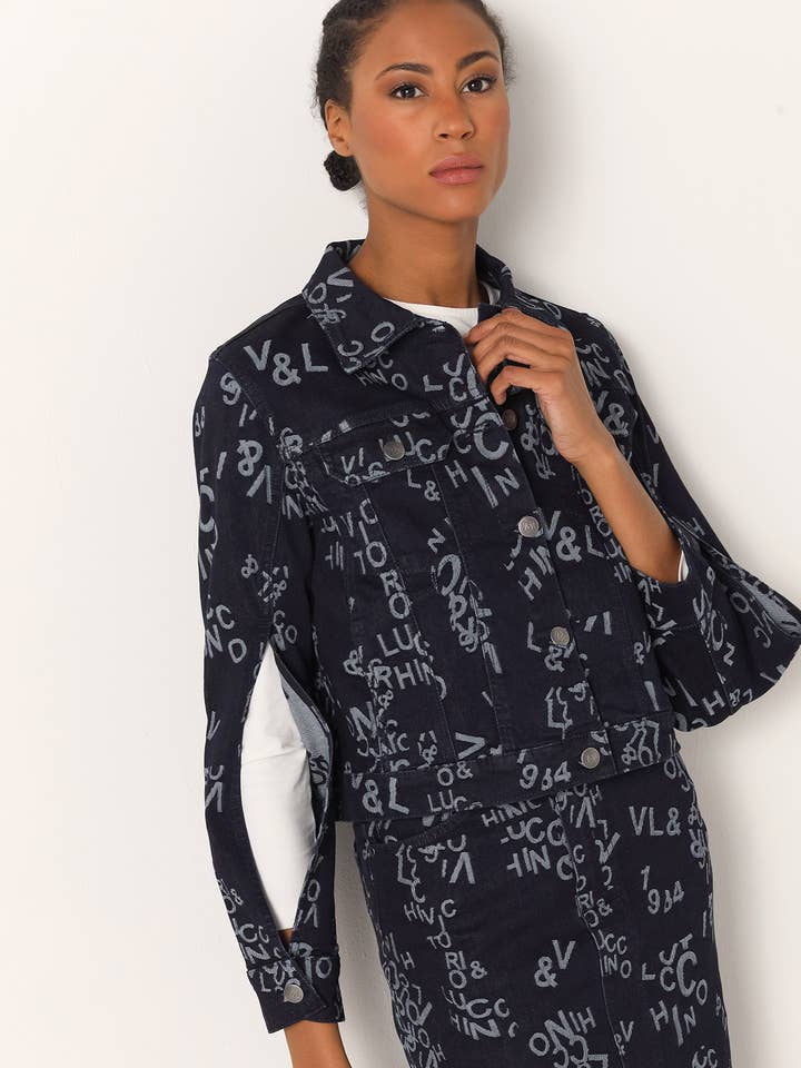 V&LUCCHINO - Spijkerjack met opschrift voor wholesale door PAUSANT SHOP ONLINE