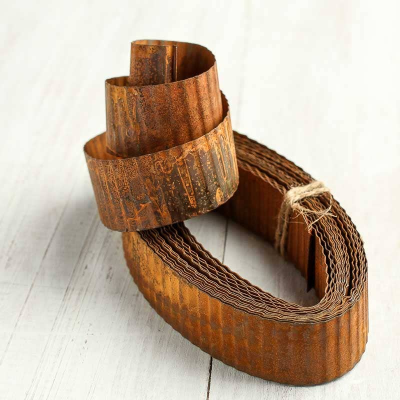 Factory Direct Craft - Wholesale Ribbon - Gift Wrapping - Rusty Tin Corrugated Ribbon (15 feet L x 1 in W) 1