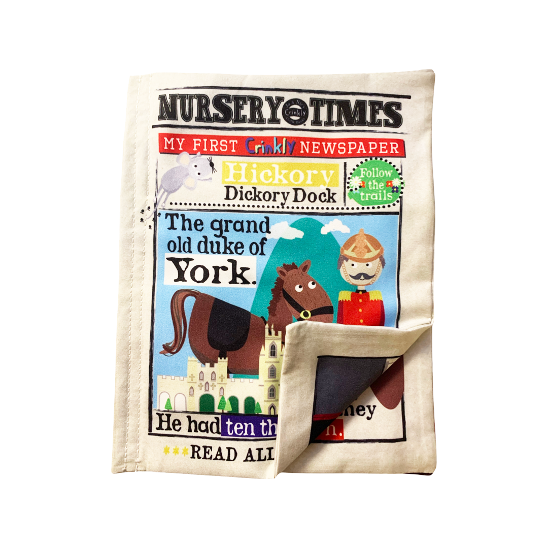 Jo & Nic's Crinkly Cloth Books - Wholesale Baby & Toddler Book (0-2) - Nursery Times Crinkly Newspaper - Nursery Rhymes 20