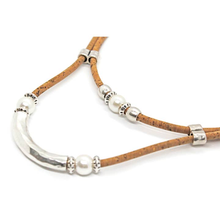 Collana doppia in sughero con perline 15E per la vendita all'ingrosso da parte di Sea Ranch Jewelry