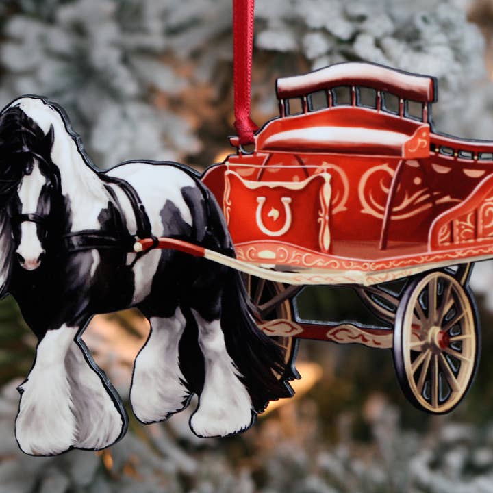 Classy Equine – wholesale Ornament – Gypsy Cob Horse Dray Ornament