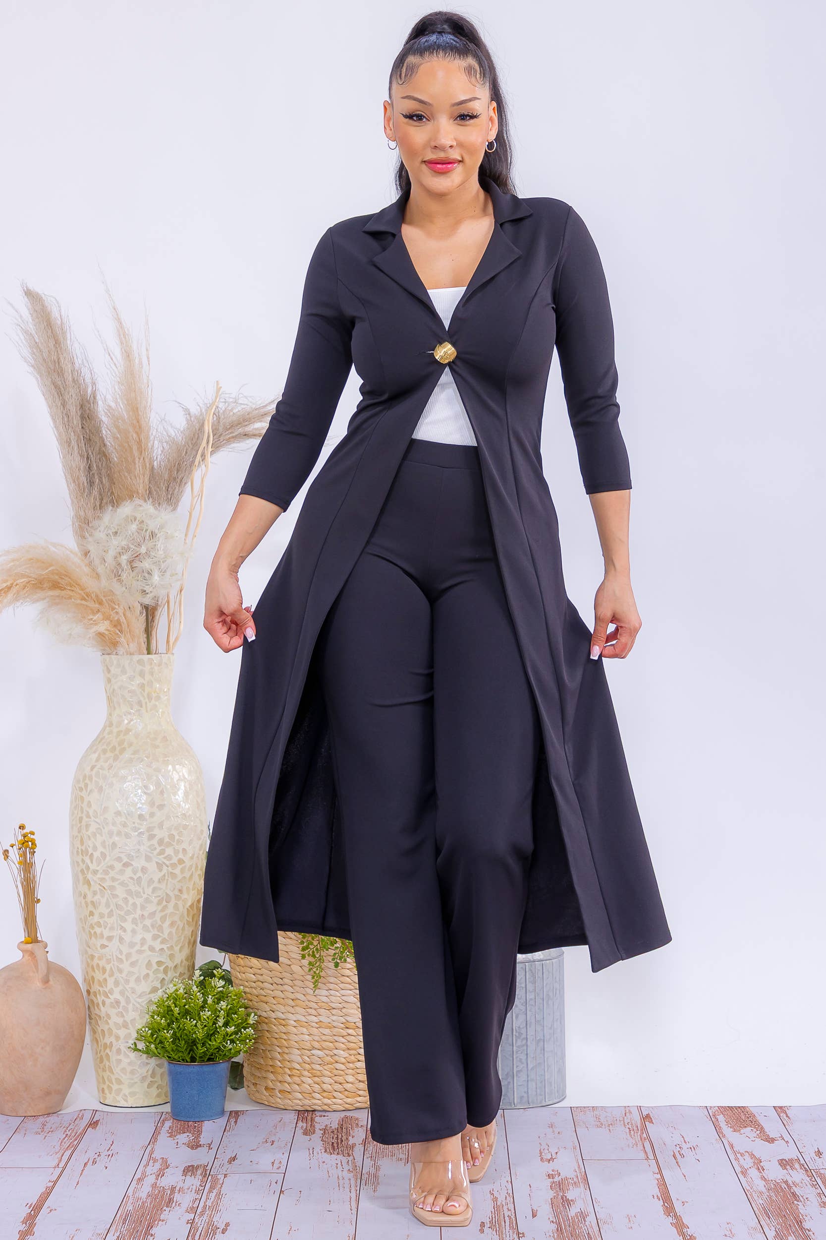 H&H Fashion Inc. – wholesale Top & pants set (NOT Loungewear) – Women's – HH785X-S Plus Size Elegant Blazer & Wide-Leg Pants Set5