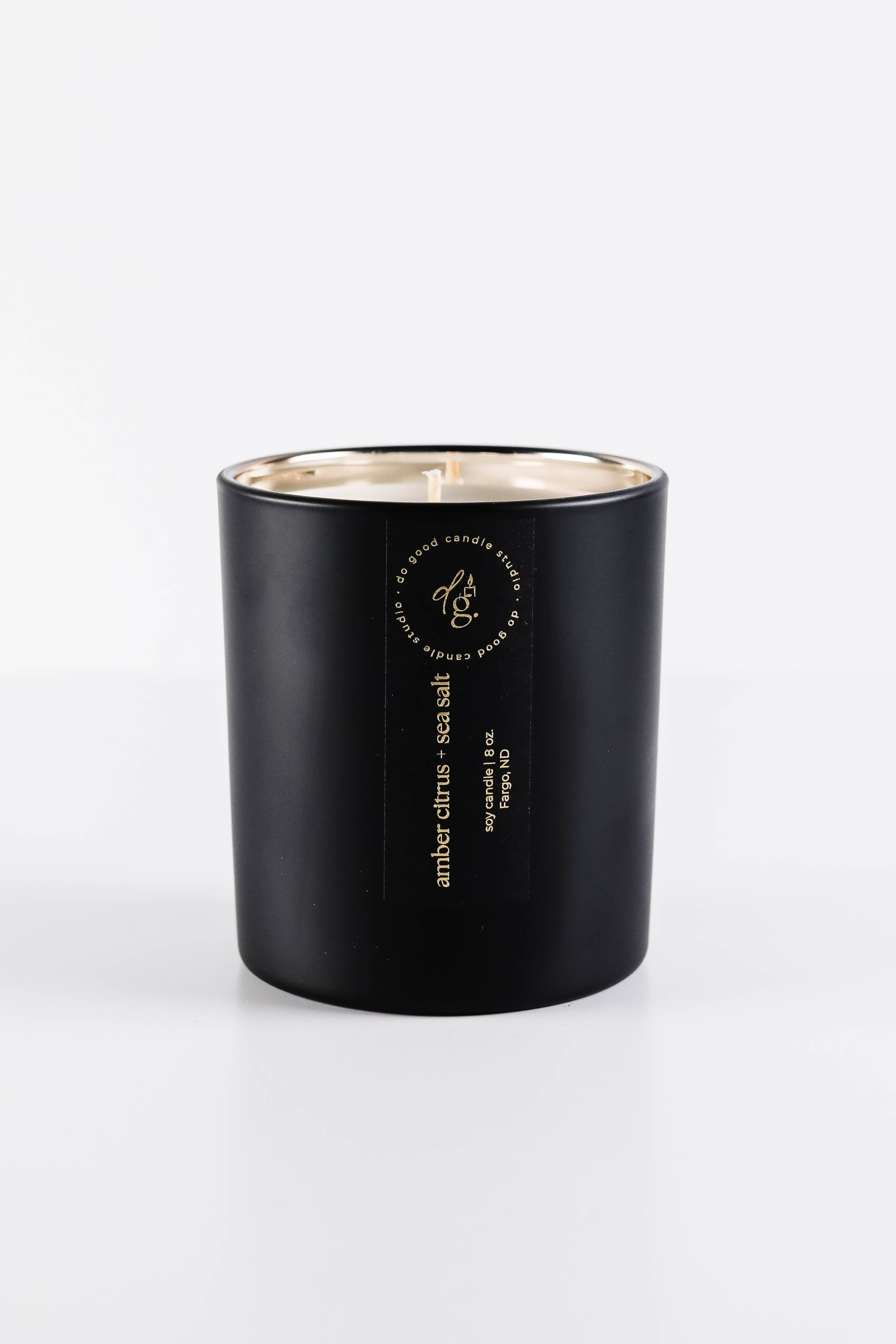 Do Good Candle Studio - Wholesale Jar/Filled Candle - Amber Citrus + Sea Salt  | Signature Black Collection | Soy Candle2