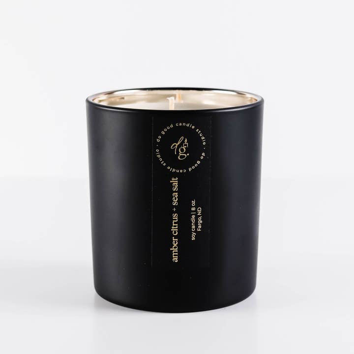 Do Good Candle Studio - Wholesale Jar/Filled Candle - Amber Citrus + Sea Salt | Signature Black Collection | Soy Candle2