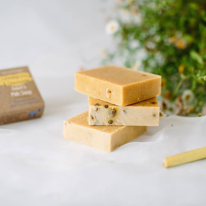 Lemongrass & Chamomile Goats Milk Soap for wholesale by Cyril's Soap Shed