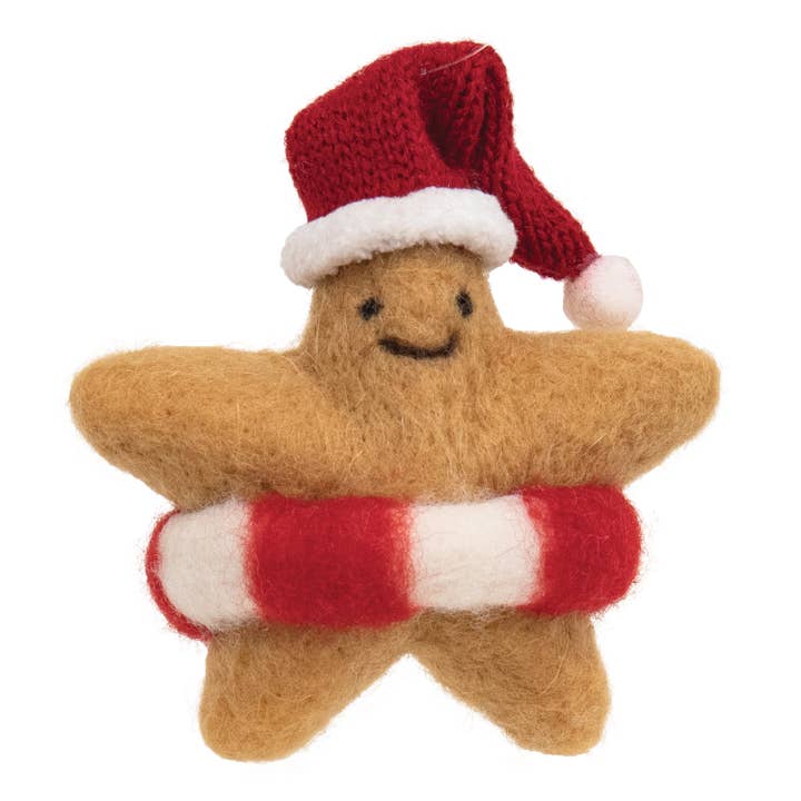 Christmas Starfish Felted Ornament for wholesale by Bright Ideas