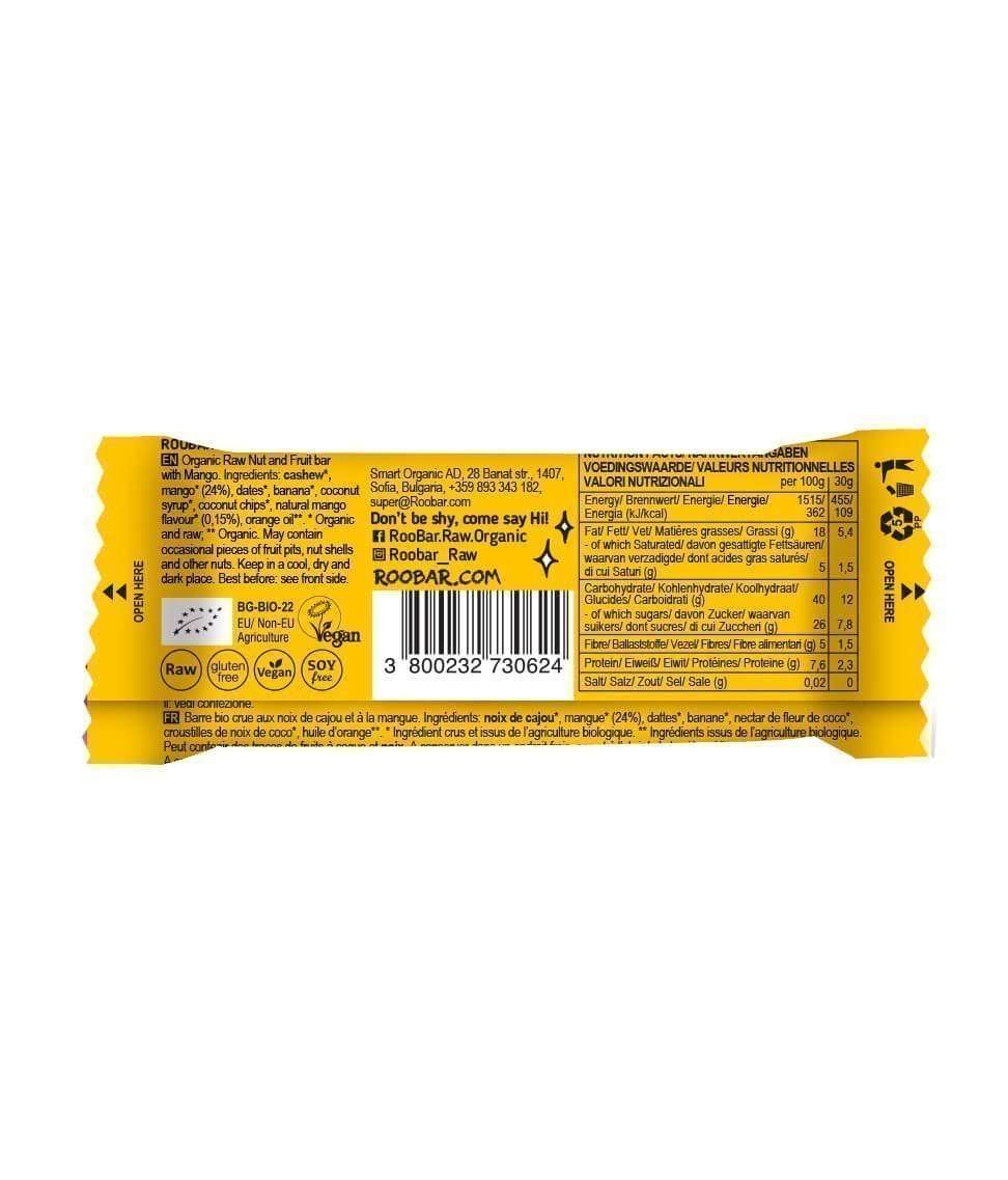 Smart Organic - Wholesale Snack Bar - Mango Magic Bar, Bio, Roobar, 30g3