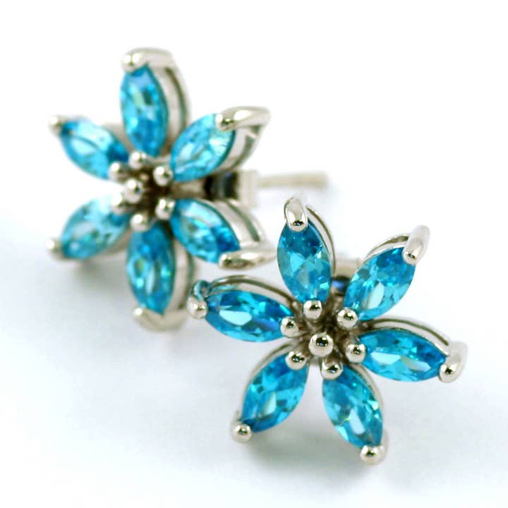 Silver earrings with cubic zirconia for wholesale by TreJ of Sweden