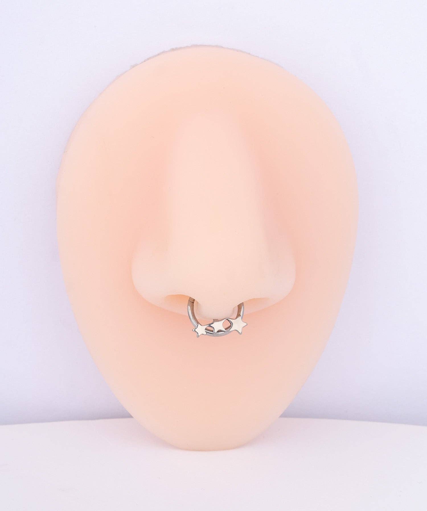 oumo jewelry - Wholesale Single Earring - Titanium Trio Star Clicker Hoop5