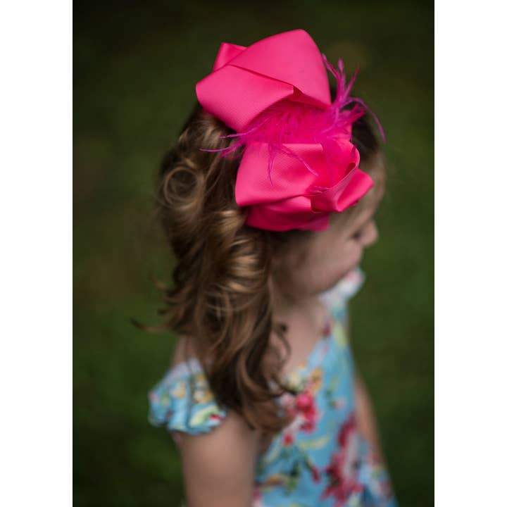 The Hair Bow Company - Wholesale Hair Bow - Kids - Texas Size Ostrich Puff Looped Knot Hair Bow