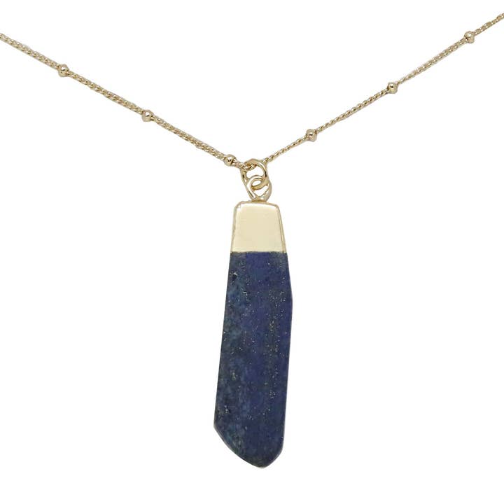 Lapis & Gold Pendant Necklace for wholesale by CHARGED
