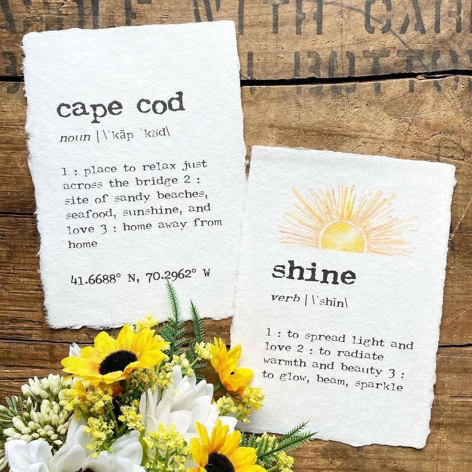 Alison Rose Vintage - Wholesale Art Print - cape cod massachusetts definition print on handmade paper4