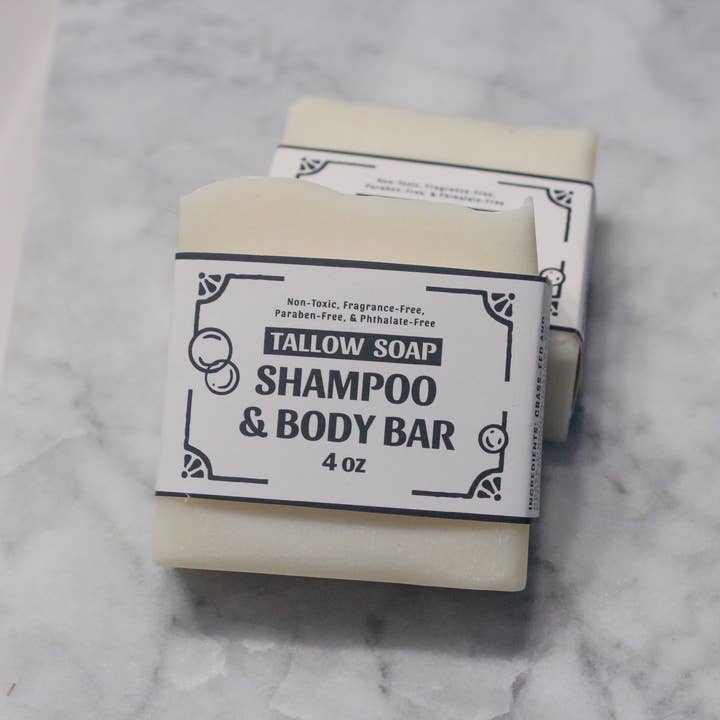 Myers Manor LLC - Wholesale Bar Soap - Grass-Fed Tallow Soap Shampoo & Body Soap Bar - 4 oz.
