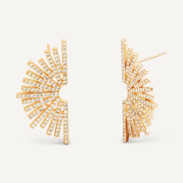 JaxKelly - Wholesale Dangle Earrings - Celestial - Sunburst - Gold Earrings0