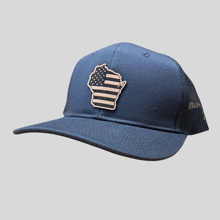 Wisconsin State Flag Outline Hat – 208Tees for wholesale by 208 Tees