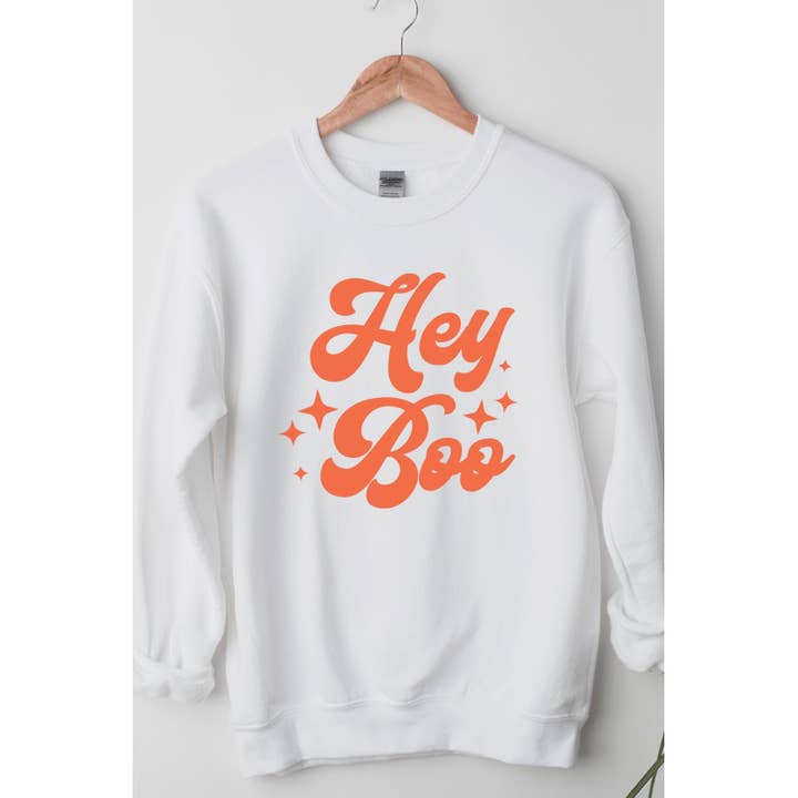 Select Apparel - Wholesale Graphic Sweatshirt - Women's - Hey Boo Halloween Fall Graphic Sweatshirt3