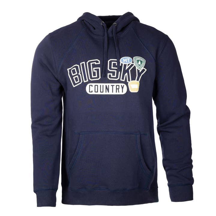 Big Sky Country Heavyweight Hood in Navy for wholesale by The Montana Way