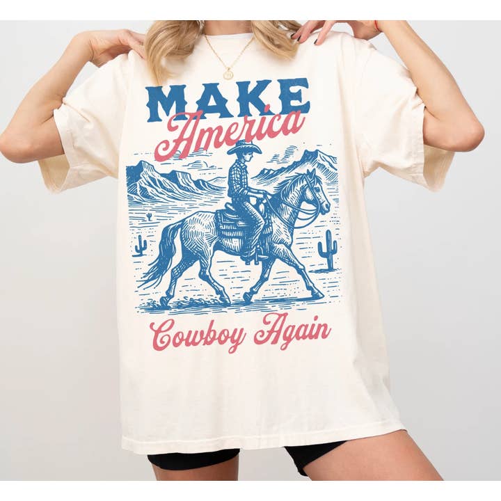Eleven Fashion - Wholesale Tunic - Women's - Make America Cowboy Again Shirt