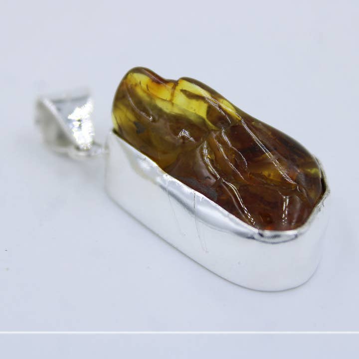 Naturlige Amber kvintessens 925 Sterling sølv vedhæng for engroshandel hos Silvex Jewelry