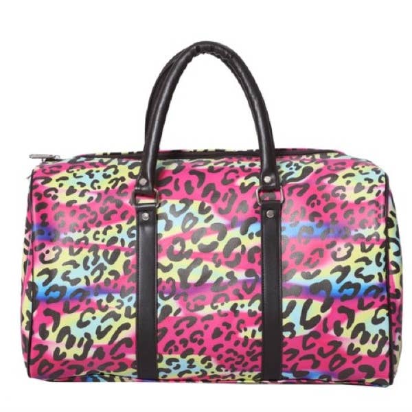 Women's Bright Color Animal Print Duffle Bag/Weekender Bag for wholesale by Nima Accessories Inc
