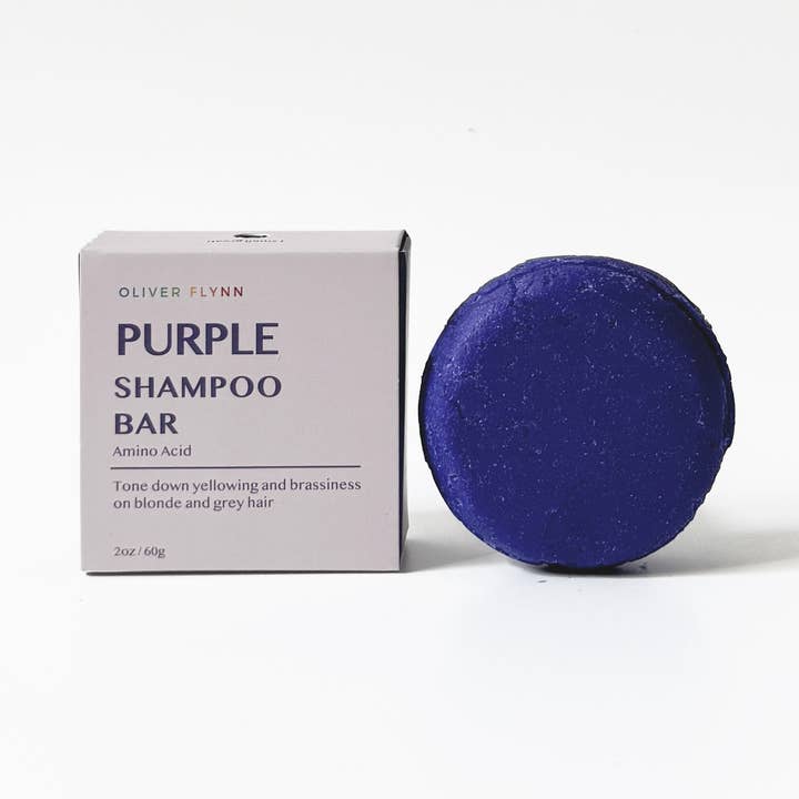 Oliver Flynn Plastic Free Shop - Wholesale Shampoo Puck/Solid Shampoo - Purple Shampoo Bar for Blonde, Bleached, and Grey Hair 0