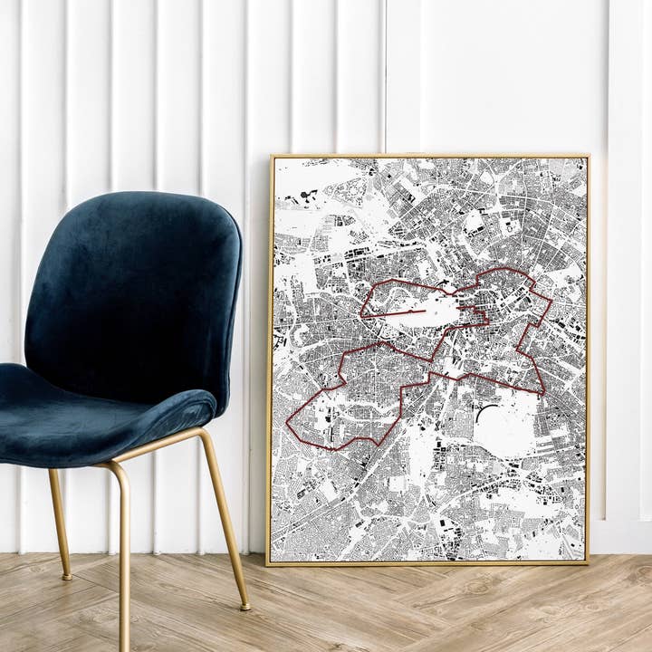 Maratona de Berlim: Mapa Detalhado do Edifício, Impressão de Cartaz por atacado de Nativah Chaya