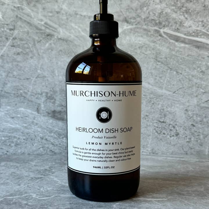 Murchison-Hume - Vente Produit vaisselle - Savon à vaisselle Heirloom dans un distributeur en verre ambré1