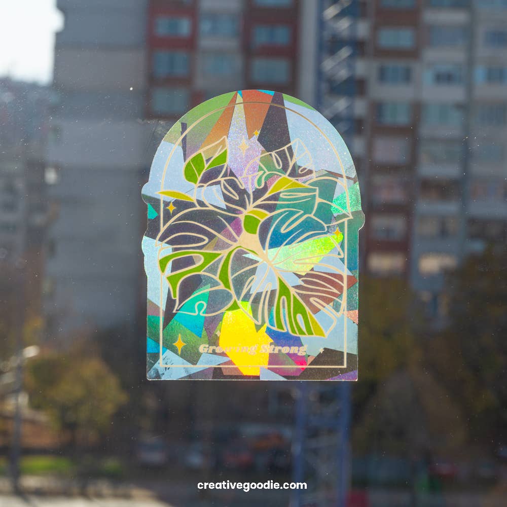Creative Goodie - Wholesale Suncatcher - Growing strong suncatcher sticker, Rainbow window decal2