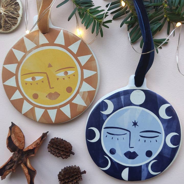 Slow Sunday - Wholesale Ornament - Sun & Moon Celestial Christmas Bauble Decoration