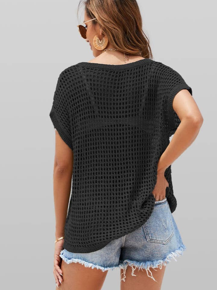 NINEXIS - Wholesale Knit Top - Women's - CWTBLS0762_BEACH SEXY KNIT CUT-OUT BATSLEEVE TOP10