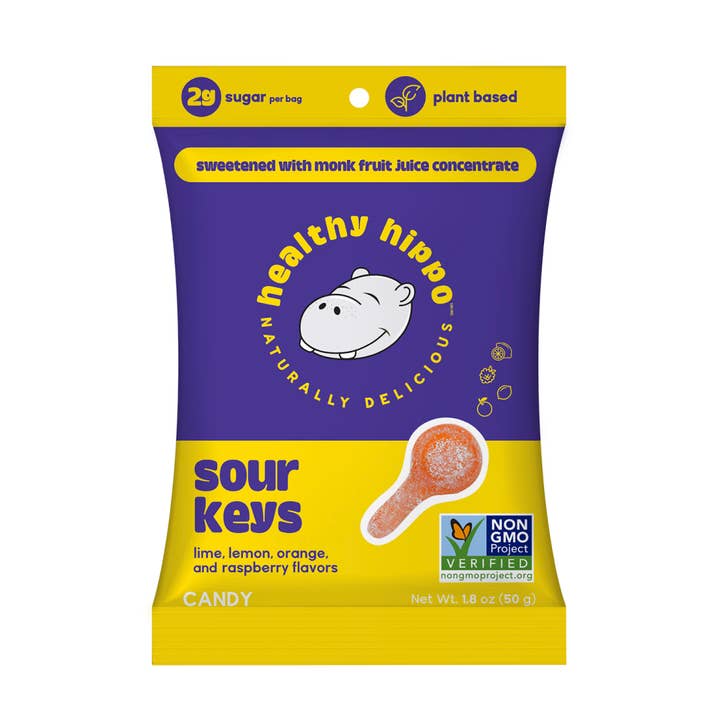 Healthy Hippo Low Sugar Plant-Based Sour Keys for wholesale by Healthy Hippo Naturals Inc