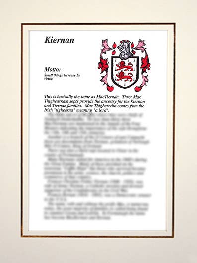 Kiernan for wholesale by Family Histories