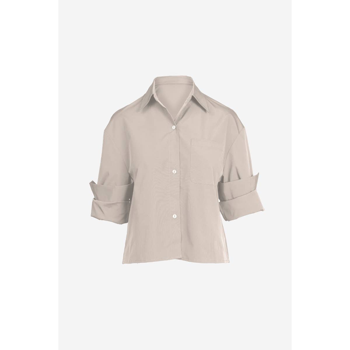 Naked Zebra – Großhandel Bluse – Damen – Bluse mit hochgekrempelten Ärmeln und Knopfleiste18