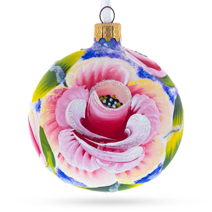 Exquise Rozen Glazen Ornament voor wholesale door BestPysanky