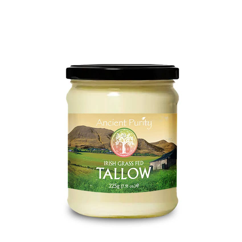 Ancient Purity - Wholesale Cooking Oil - Tallow - 225g | Irish Grass Fed Beef Tallow | Glass Jar