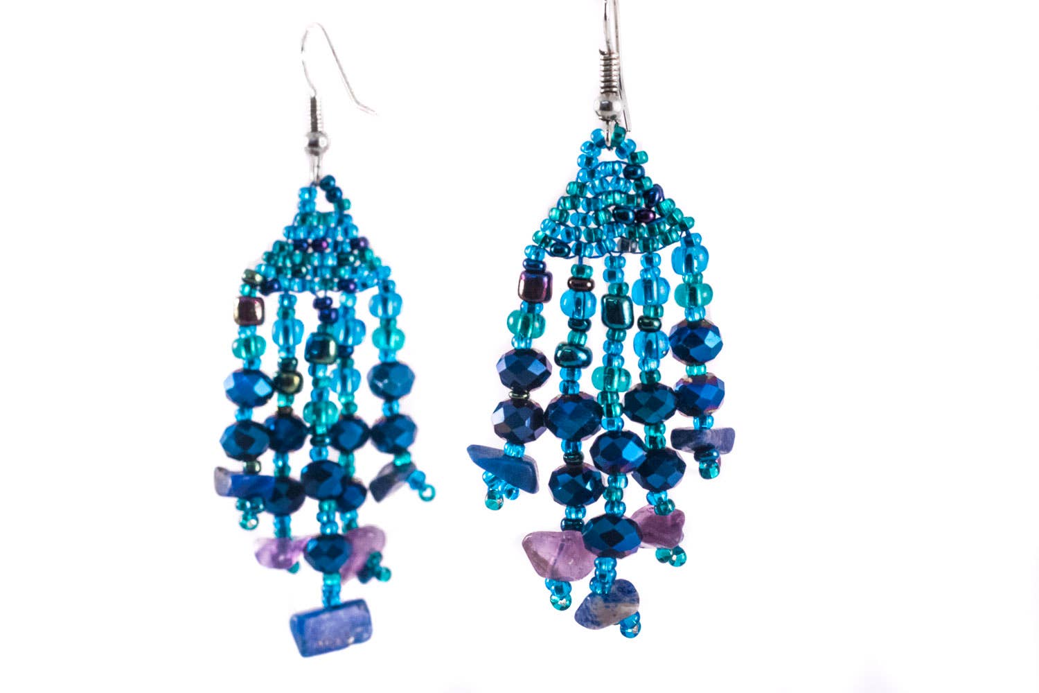 Lucia's Imports - Vente Boucles d'oreilles pendantes - Boucle d'oreille en pierre plume5