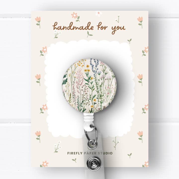 Firefly Paper Studio, LLC - Wholesale Badge Accessory - Women's - Wildflowers Badge Reel