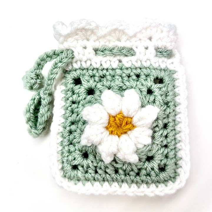 Cuddle Me Close Crochet - Wholesale Pouch - Women's - Spa Daisy Drawstring Pouch0