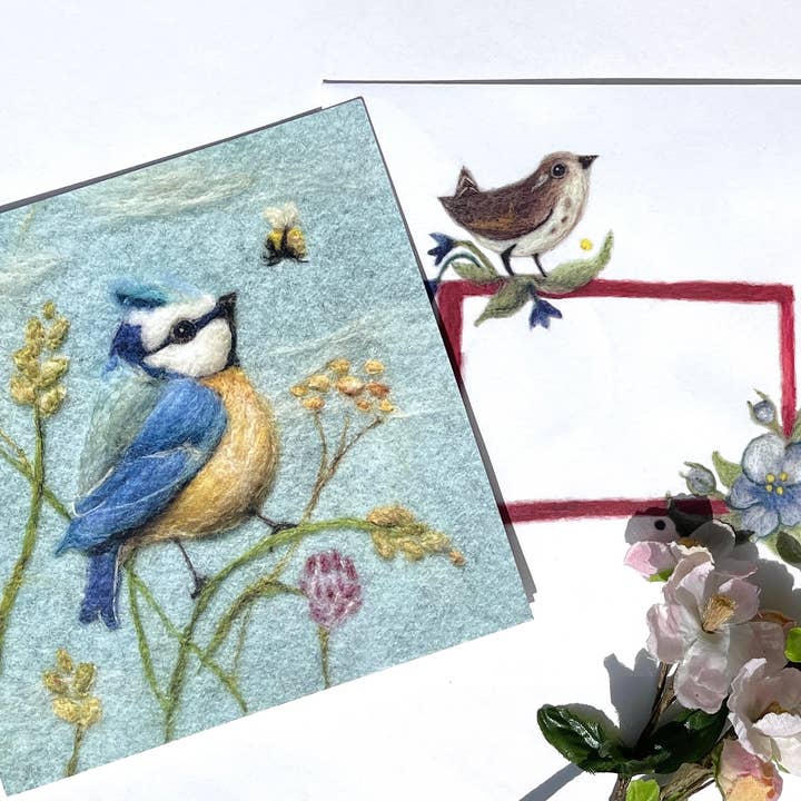 Sweet Liberty Belle - Wholesale Everyday Greeting Card - Blue Tit Greeting Card - Print of felt artwork1