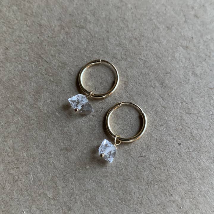 Aros Diamantados Herkimer | Ouro por atacado de Naked Sage